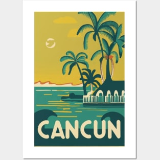 A Vintage Travel Art of Cancun - Mexico Posters and Art